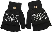 [JINZIJINYU] Knitted Touchscreen Gloves Men Flip Up Half Finger Wool Gloves For Writing And Playing With Mobile Phones