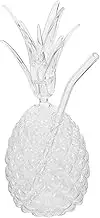 ULTECHNOVO Pineapple Shape Drink Cup Cocktail Glasses Embossed Glassware for Cocktails Juice Beverages Decorative Wine Glass for Home Bar