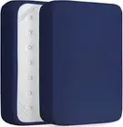 600TC Single Elastic Band Cotton Fitted Bed Sheet with 15" Pocket Navy Blue