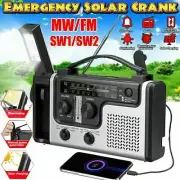 Survival Solar Power Hand Crank Dynamo AM/FM/SW Radio LED Emergency Portable