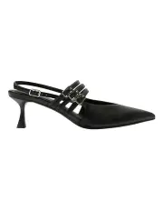 [PINK INC] Stacey Heeled Shoes in Black Smooth