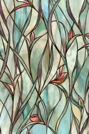 New 24x36 SAVANNAH Stained Glass Privacy Static Cling WINDOW FILM