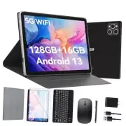 Android Tablet 10 Inch, 2024 Newest Android 13 Tablet, 128GB Storage+16GB Black