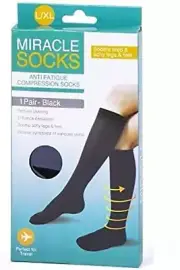 Pair Compression MIRACLE SOCKS for Aching Feet, Varicose Veins, Flight, Travel L