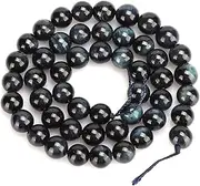 [Tiiyee] Round Tiger Eye Gemstone Beads for Jewelry Making, Natural Stone Crystal Loose Energy Healing Power DIY Bracelets Necklaces Making Crafts Design Bracelet Necklace for Men Women 8Mm 48Pcs String