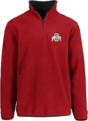JH DESIGN Men's Ohio State Buckeyes Quarter Zip Fleece Pullover Long Sleeve Shirt