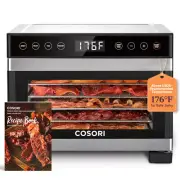Food Dehydrator for Jerky, 176°F Temperature Control, 5 Stainless Steel Trays Dr