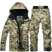 Mens Winter Camo Ski Suits Jacket Waterproof Coat Snow Pants Snowboard Snowsuits