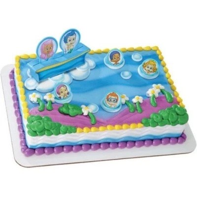 Bubble Guppies Gil, Molly And Gang Cake Decorating Kit Cake Topper- New