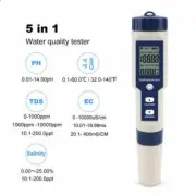 New 5In1 Digital Water Quality Tester Pen EC PH TDS Salinity Temp Meter Detector