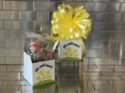 Get Well Soon Gift Box-Basket With 1/2 LB Life Savers Candy & Yellow Bow