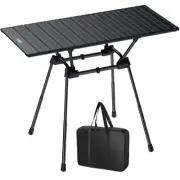 3ft Folding Camping Table, 4 Adjustable Heights Tall Aluminum Roll Up Camping...