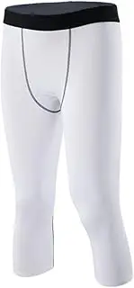 [Smatstyle] Men's 3/4 Compression Pants for Men Sport Base Layer Fitness Leggings Athletic Function Capri Tights