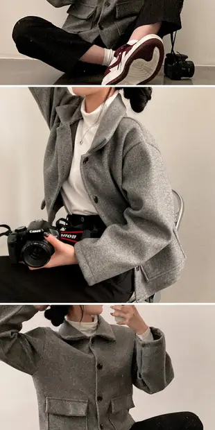【Codibook】韓國 gifteabox 基本款日常口袋羊毛夾克［預購］大衣 毛絨外套 女裝