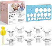 Flange Sizing Kit 3 in 1 Ultimate with 10PCS Flange Inserts 13/15/17/19/21mm & Nipple Ruler & Cleaning Brush, Silicone Flange Insert Kit for 24mm Most Pumps, Breast Pump Replacement Accessories