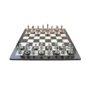 Classic Antique Copper Chess Set for Adults,Handmade Pieces and Marble Design...