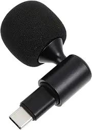 WHAMVOX 1pc Microphone Plug Mini Microphone Music Mic Mini Singing Equipment. Computer Mic Recording Equipment Black Metal