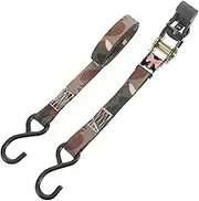GARVALON Heavy Duty Camouflage Ratchet Straps Cargo Tie Down Straps for Car Roof Trailer High Strength Quick Easy Securing for Moving Transport