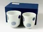Pair Arita yaki Porcelain Yunomi Japanese Green Tea Cup Marumon Arabesque