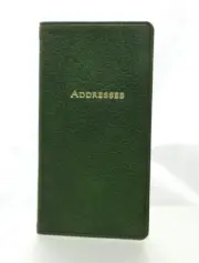 Address Book Pocket Size 3x6 Leather Cover Passwords Graphic Image Green