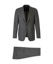 Canali Textured Wool Two-Piece Suit IT48 Black