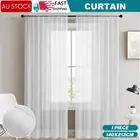 Curtain Fabric Lace Tulle Sheer Panel Drape Divider Door Window Curtain White