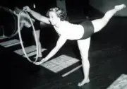 Olympics Gymnastics Great Britains Margot Morgan praticing wom- 1952 Old Photo