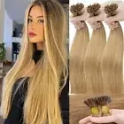 200g 200s Stick I Tip 100% Remy Human Hair Extensions Pre Bonded Micro Ring Bead