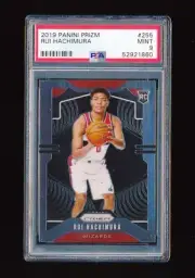 PSA 9 RUI HACHIMURA 2019-20 PANINI PRIZM #255 RC ROOKIE CARD *MINT CONDITION*