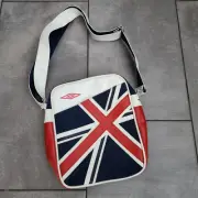 BNWT Umbro Union Jack Flag Crossbody Messenger Bag White