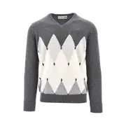 [BALLANTYNE] BALLANTYNE Lozenge cashmere sweater Man 48 48 Grey