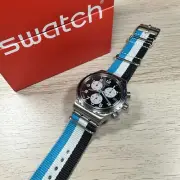 NEW✅LIMITED EDITION✅ Swatch Irony SKYBOND Chronograph Striped Nylon Watch