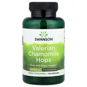 Swanson, Valerian Chamomile Hops, 60 Capsules