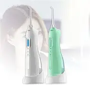 FREEZYMAN Water floss cleaner Professional Cordless Oral Irrigator Set of 2 with 150ml Detachable Water Tank,Smart Power-off Portable Water Floss, with 3 Modes IPX7 Waterproof Sensor Type Cradle Techn