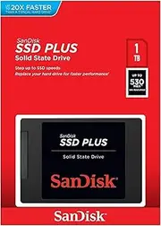 SanDisk SSD Plus 1TB Internal SSD - SATA III 6GB/s, 2.5 inch / 7mm - SDSSDA-1T00-G26,Black