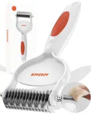 Dematting Comb for Dogs, Deshedding Dog Brush, Undercoat Rake for Shedding Lo...
