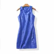 Sleeveless mini party evening formal wedding guest blue dress size 6