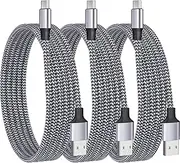 【Apple MFi Certified】iPhone 16 15 Charger, Kindtoy 3Pack USB A to USB C Braided Cord USB Type C Car Carplay Cable Fast Charging for iPhone 16 Pro/16 Plus/16 Pro Max/15/15 Pro/iPad Pro/Air/Mini/Airpods