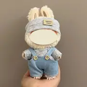 Labubu doll clothes 17cm canvas blind box pendant, first and second generation vinyl plush toy set——colour:LBB-60,height:17cm