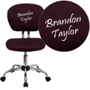 Flash Personalized Mid-Back Burgundy Mesh Swivel Task Office Chair/Chrome Base