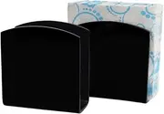 Dino74 (Set of 2) Black Acrylic Napkin Holder - 5mm Free-Standing Tissue Dispenser For Kitchen Countertop, Restaurant, or Dining Table