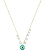 Meira T 14K White & Yellow Gold Turquoise, Emerald, & Diamond Dangle Pendant Necklace, 16-18