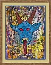Christmas Original Acrylic Abstract Painting 24" x 18 "Krampus"