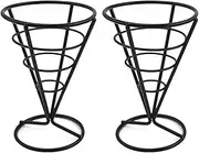 AIMALL 2 PCS Wrought Iron Snack Basket, Style Four, Creative Wire Basket, Mini Fry Basket for Western Restaurant, Fried Chicken and Chips Basket for Milk Tea Shop, 3.93" x 5.59"
