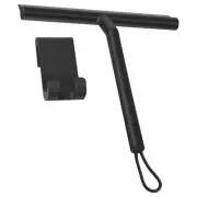 Silicone Shower Squeegee with Hook & Lanyard, Black Window Glass Scraper I6E2