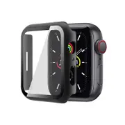 ZUSLAB for Apple Watch Series 10 (2024) 46mm Hard Case with Tempered Glass Screen Protector Ultra Thin Anti Fall Tough Protective Cover - Black