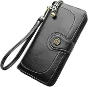[JEWEDECO] Travel Bag for Women Wallet Long Purse Zipper Wallet Multiple Card Slots
