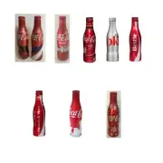 Coca Cola Collectible Aluminum Bottles, Full and unopened, Various commemoration