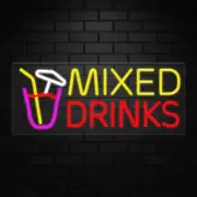 Mixed Drinks Neon Sign for Retail Displays | LED Flex Neon | 30"W x 12"H x 1"D