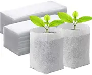 Nursery Growing Bags, 100pcs Biodegradable Non-Woven Fabric Grow Bags, Seeding Starter Seedling Plants Pots Home Garden Outdoor Greenhouse Supplies (7.87"x7.87")